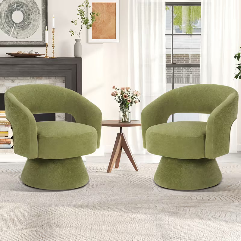 360 Swivel Barrel Velvet Accent Chair