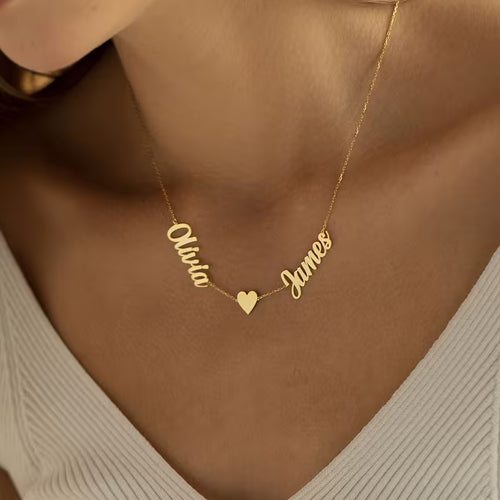 18K Gold Plated Multi-Name Necklace (2 Names)