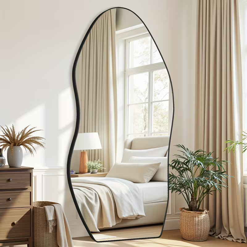 Nova Irregular Floor Mirror Black