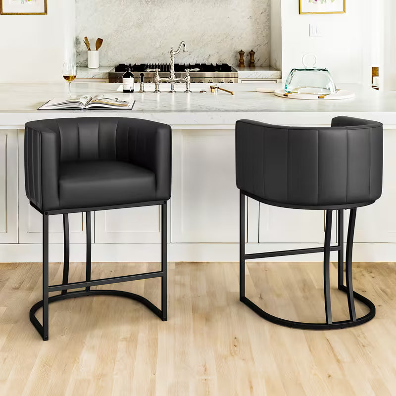 Tall Modern Barrel-Shaped Bar Stool