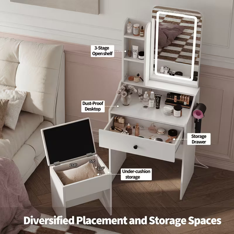 Makeup Vanity Desk with LED Lights