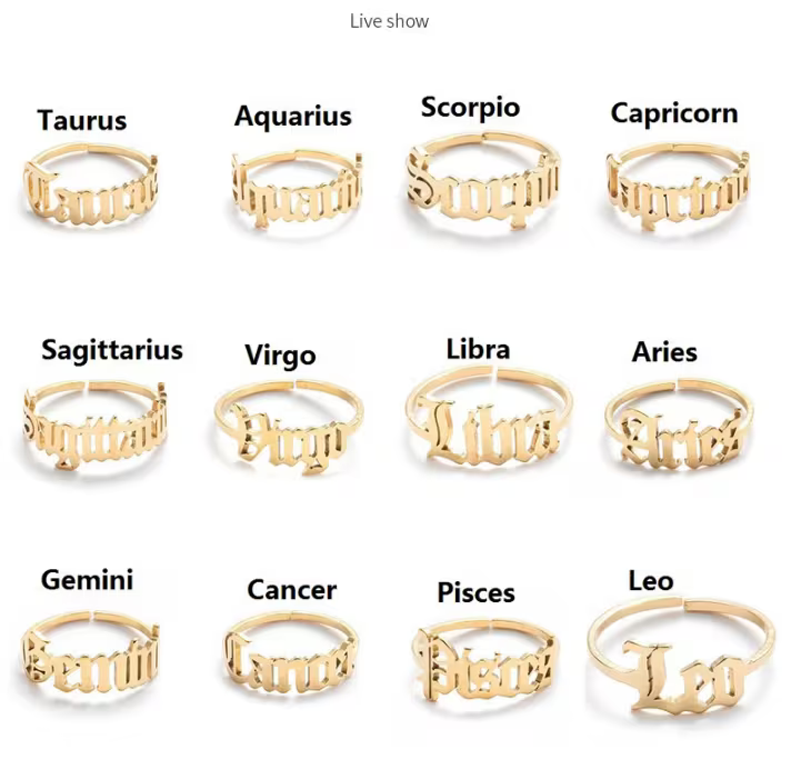 18k Zodiac Sign Rings