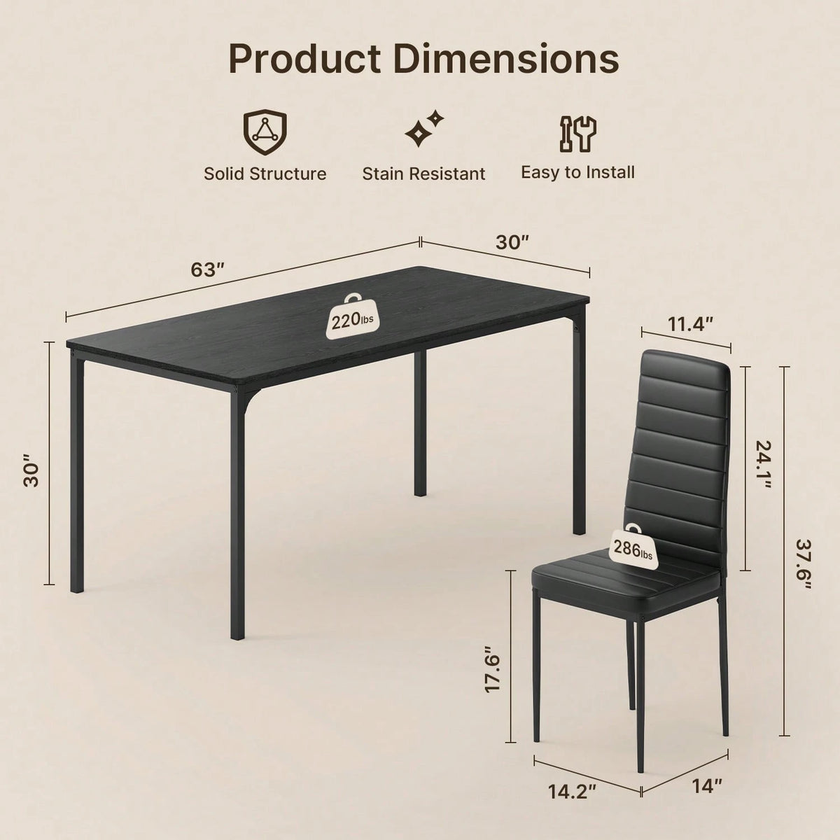 Dixie 5 piece Dining Table Set