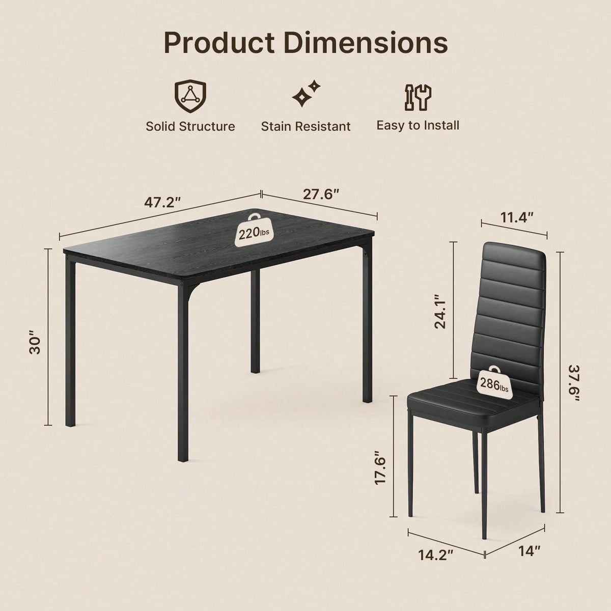 Dixie 5 piece Dining Table Set