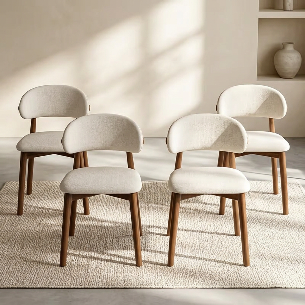 Elegant Set Of Modern Ergonomic Curved Chairs