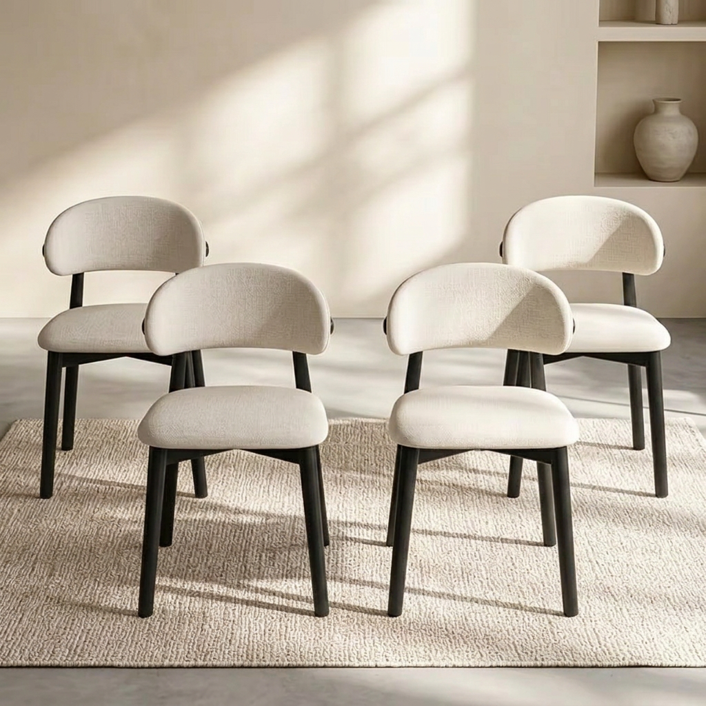 Elegant Set Of Modern Ergonomic Curved Chairs