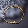 Personalized Name Anklet Stainless Steel Cuban Chain