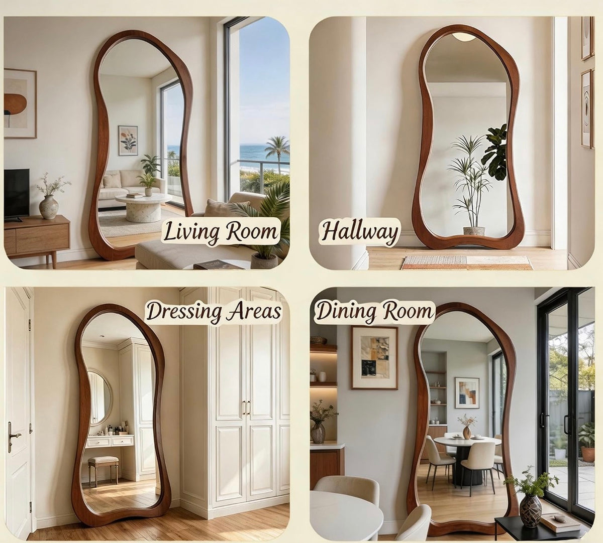 Wood Irregular Mirror