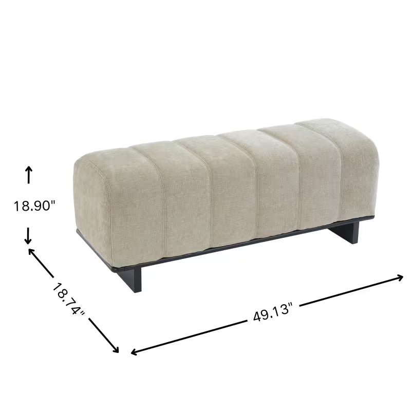 Oatmeal Chenille Bench Bench