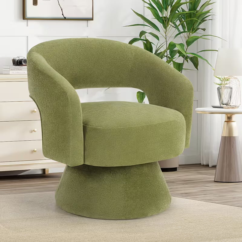 360 Swivel Barrel Velvet Accent Chair