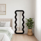 Irregular Fabric Wrapped Mirror