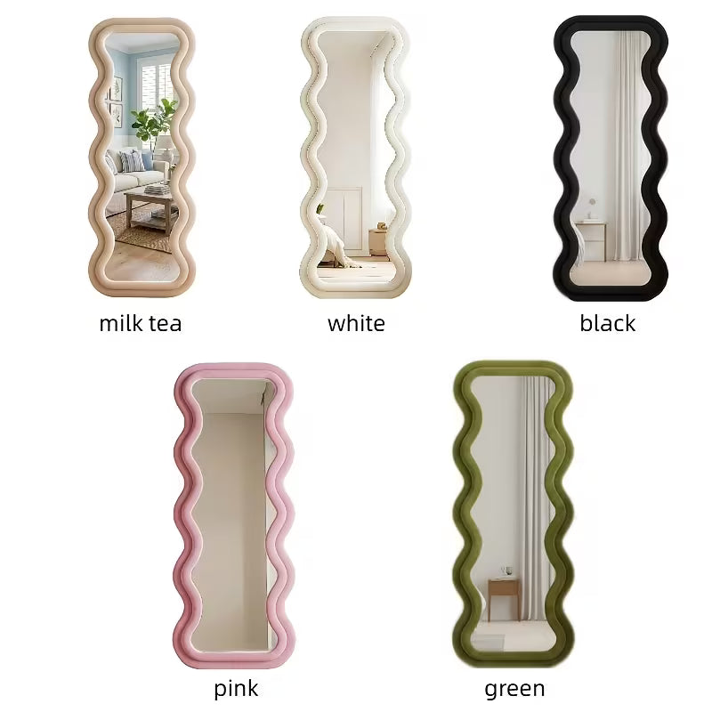 Irregular Fabric Wrapped Mirror