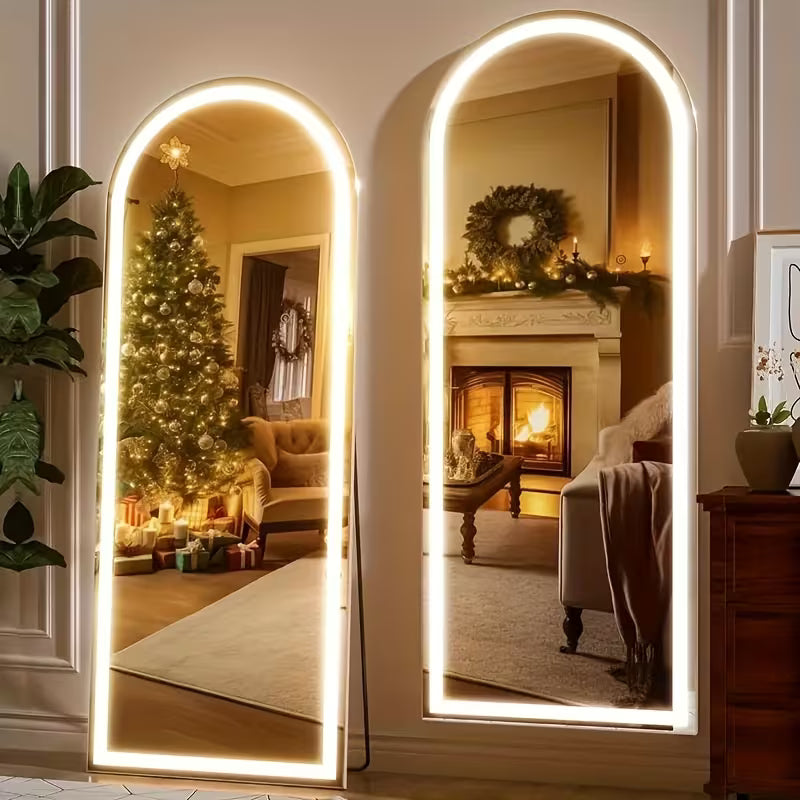 LED Lighted Full-Length Mirror with Arched