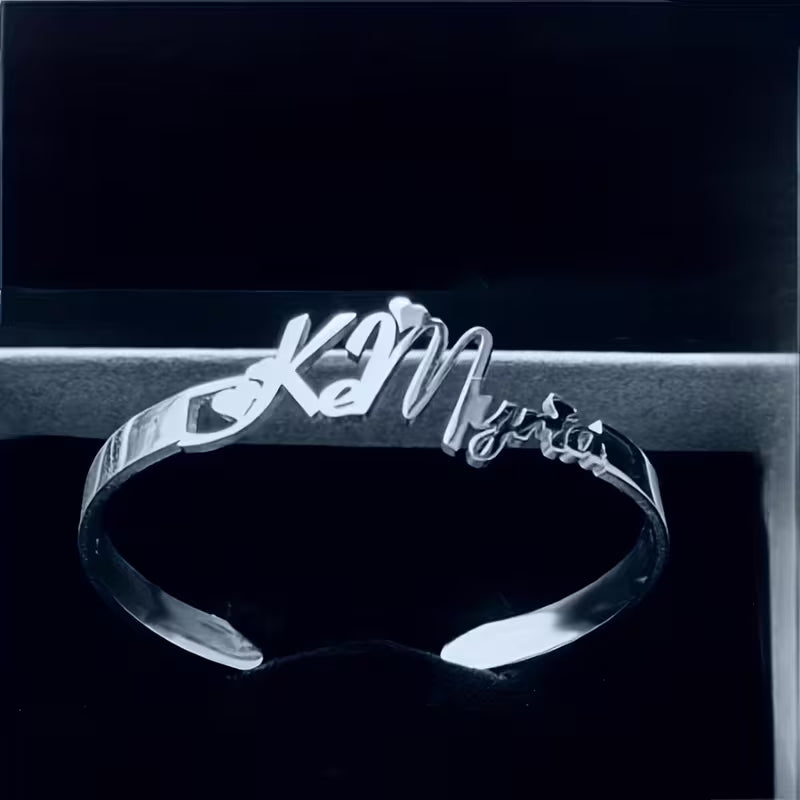 Open Cuff Bracelet with Custom Name