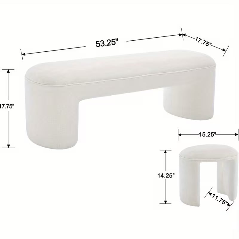 53 Inch Long Bedroom Bench