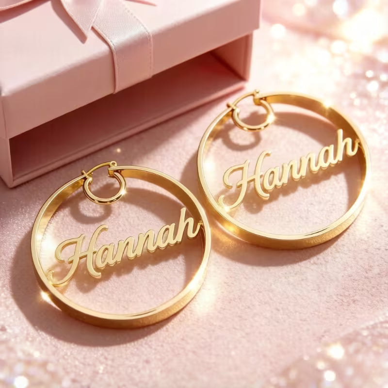 Name/Number Hoop Earrings