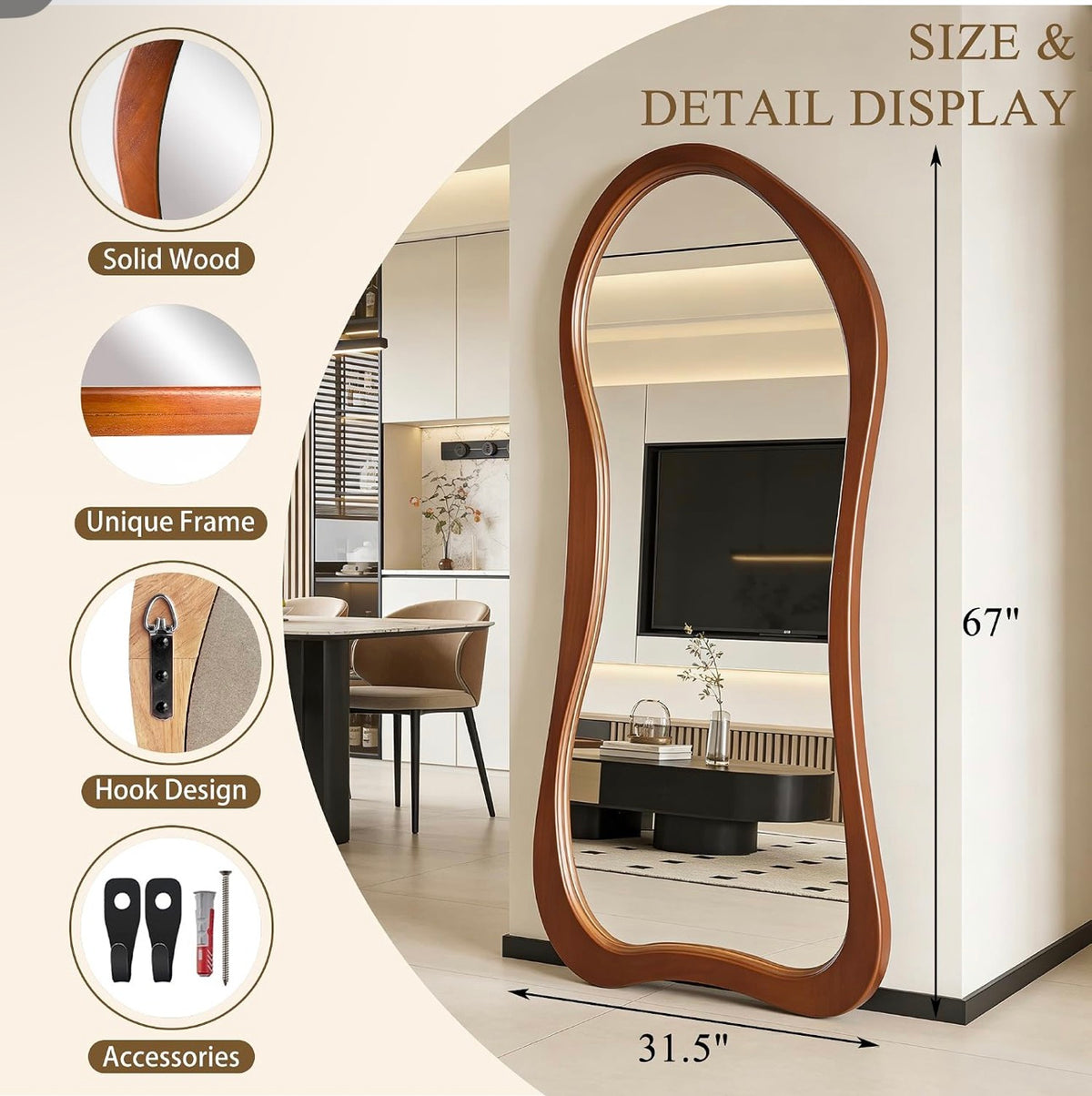 Wood Irregular Mirror