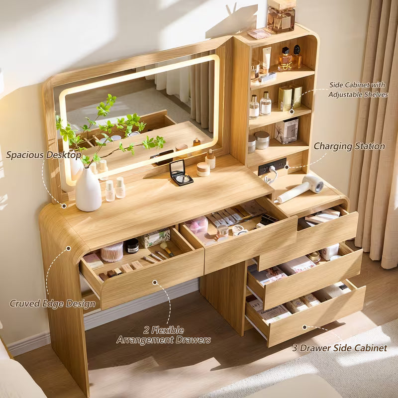 Makeup Vanity Desk with 5 Drawers