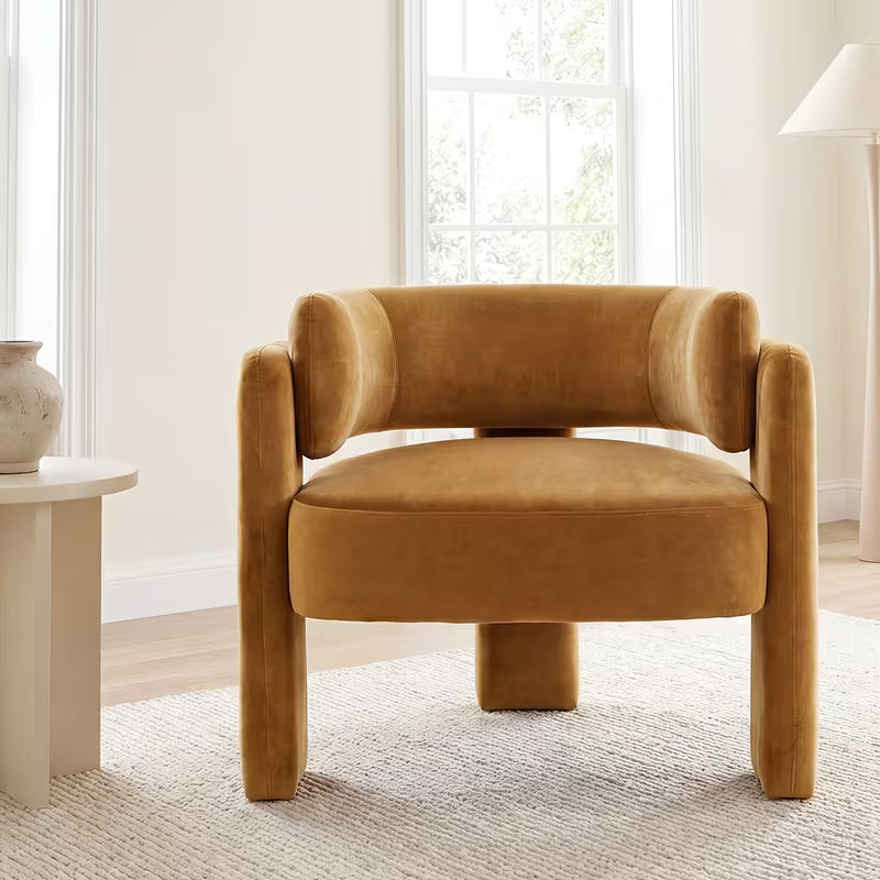Jupe Velvet Curved Accent Chair