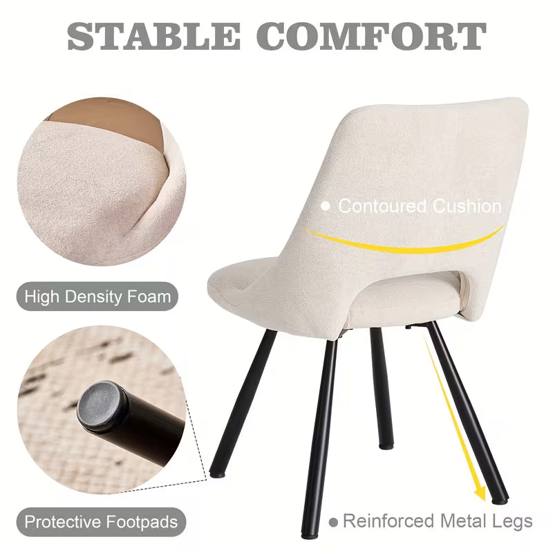 Modern Boucle Upholstered Chairs (4)