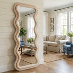 Irregular Fabric Wrapped Mirror
