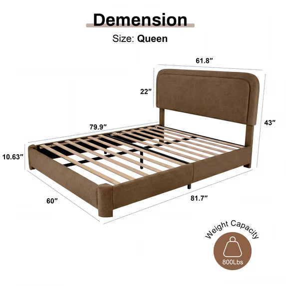 Nova Boucle Bed Frame with Adjustable Headboard