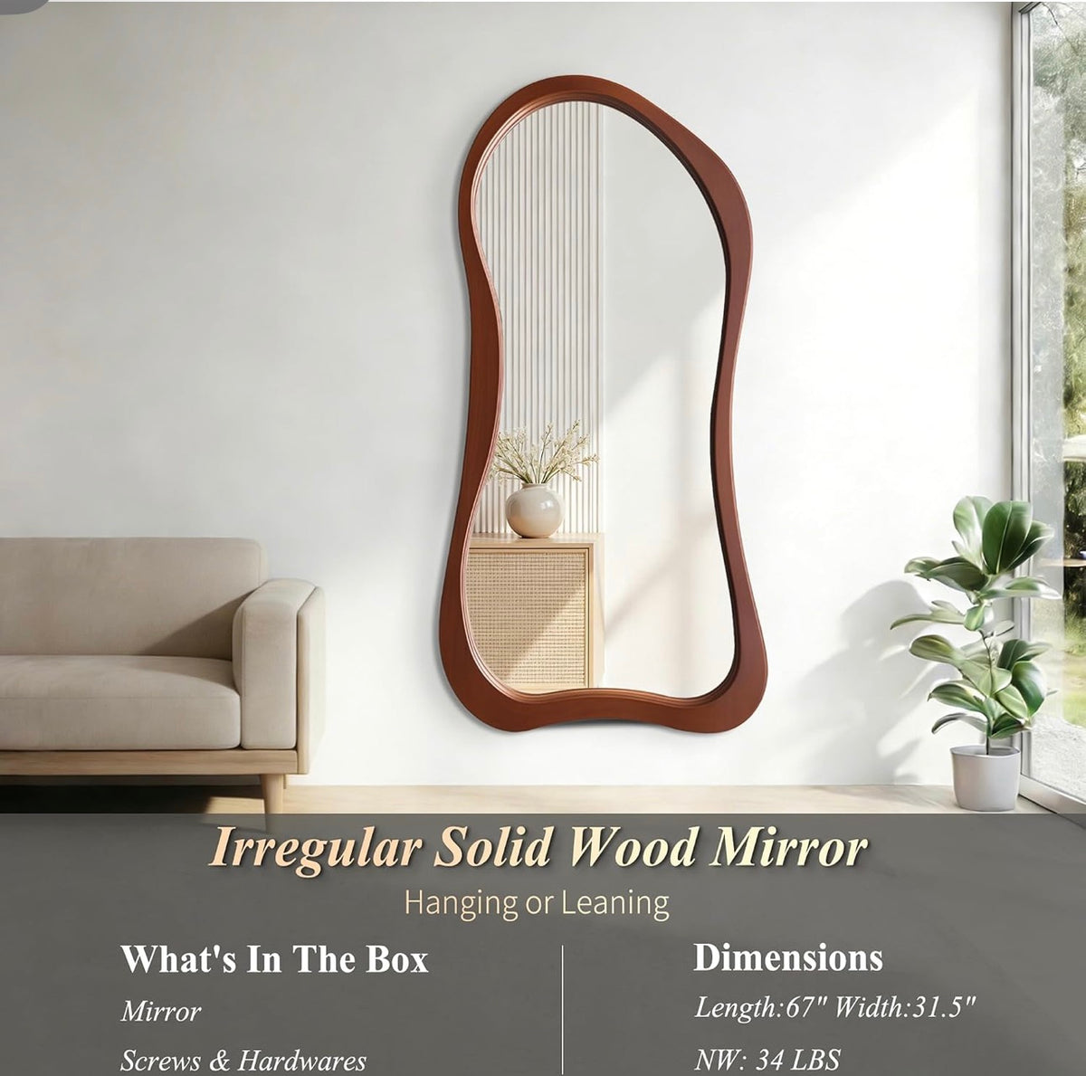 Wood Irregular Mirror