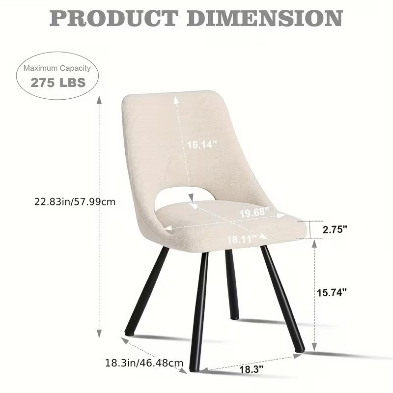 Modern Boucle Upholstered Chairs (4)