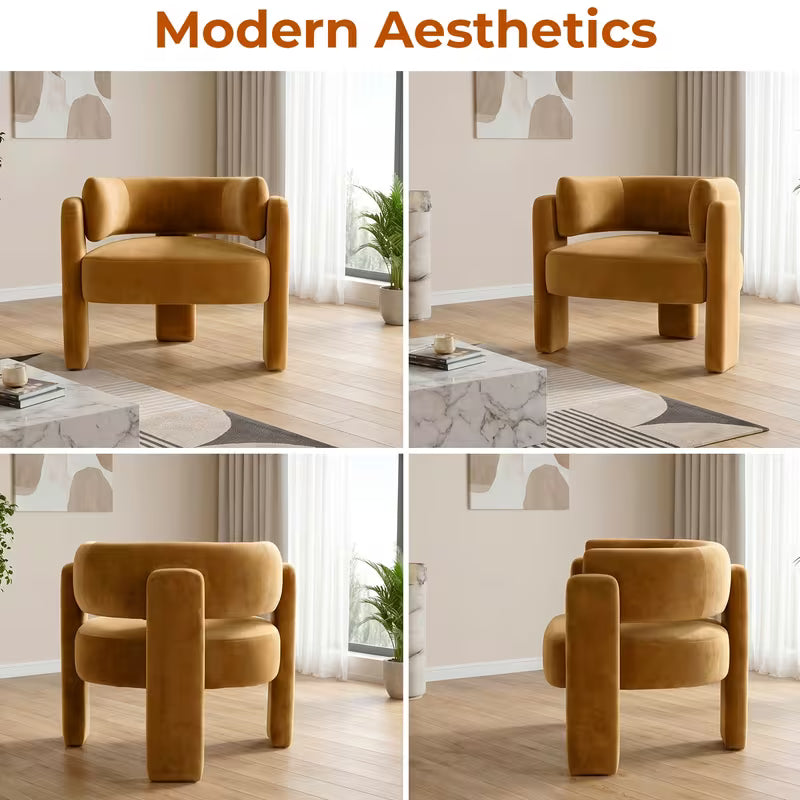 Jupe Velvet Curved Accent Chair