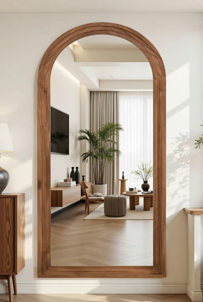 Wood Arched Mirror