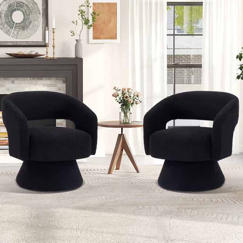 360 Swivel Barrel Velvet Accent Chair