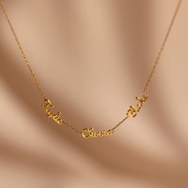 Gold Plated Multi-Name Necklace