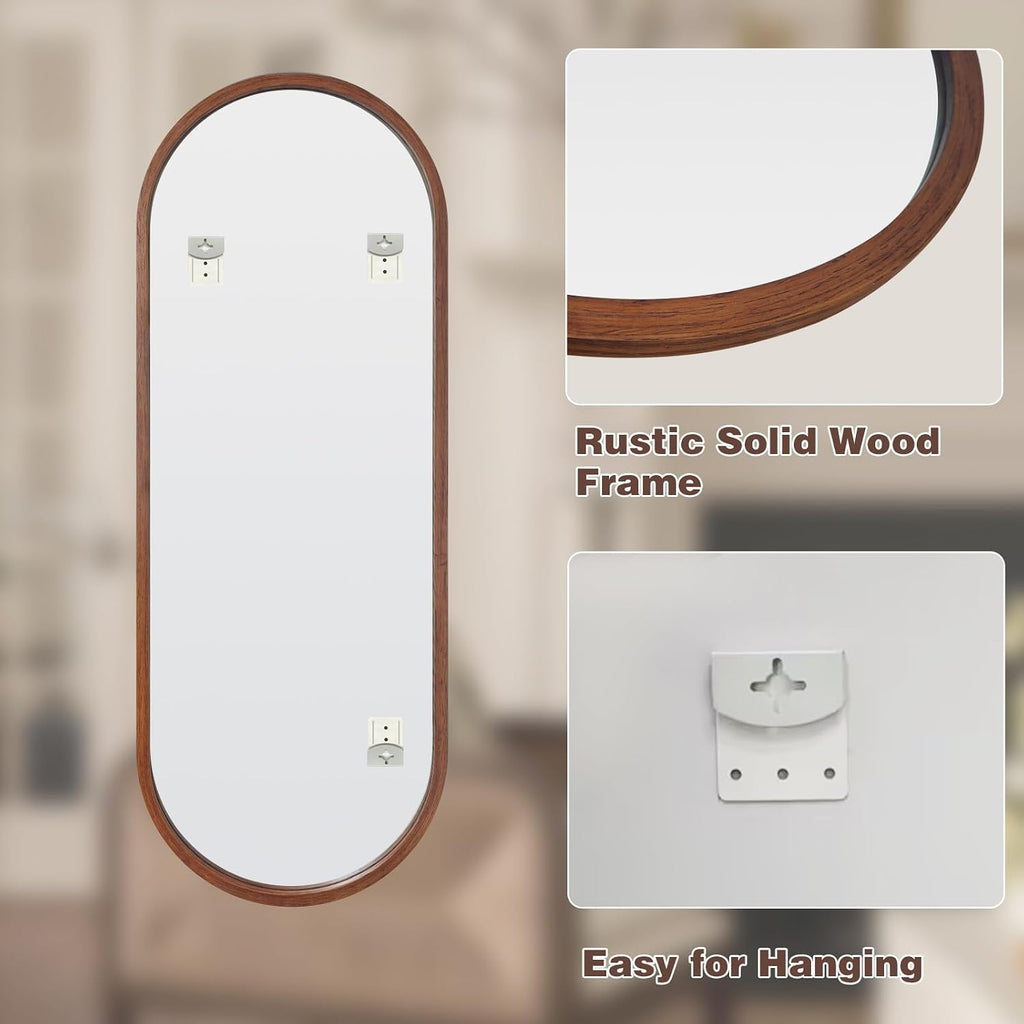 Oval Wood Full Length Mirror