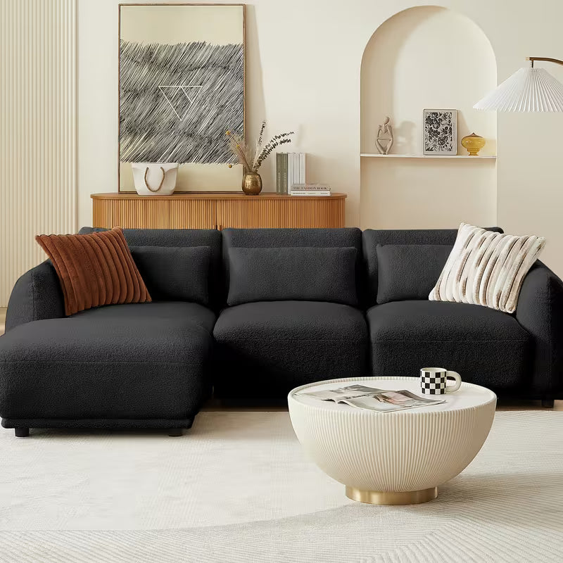Sectional Sofa Couch, Convertible Modular L Shaped with Removable Ottoman