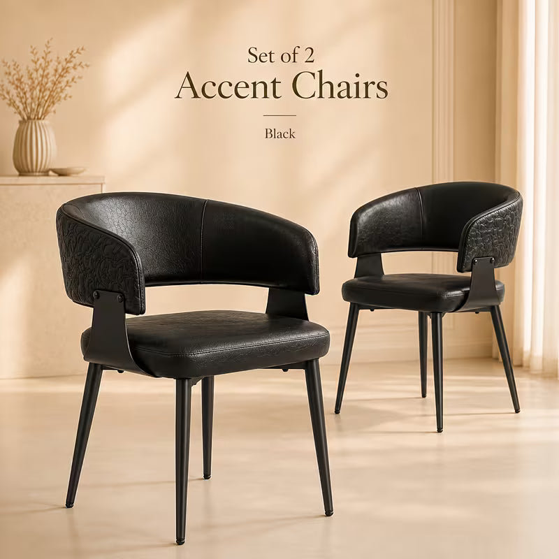 Curved Modern Upholstered Dining Chairs