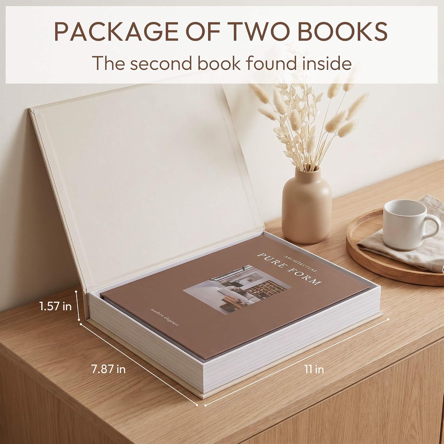 Elegant Decorative Book Boxes Set of 2