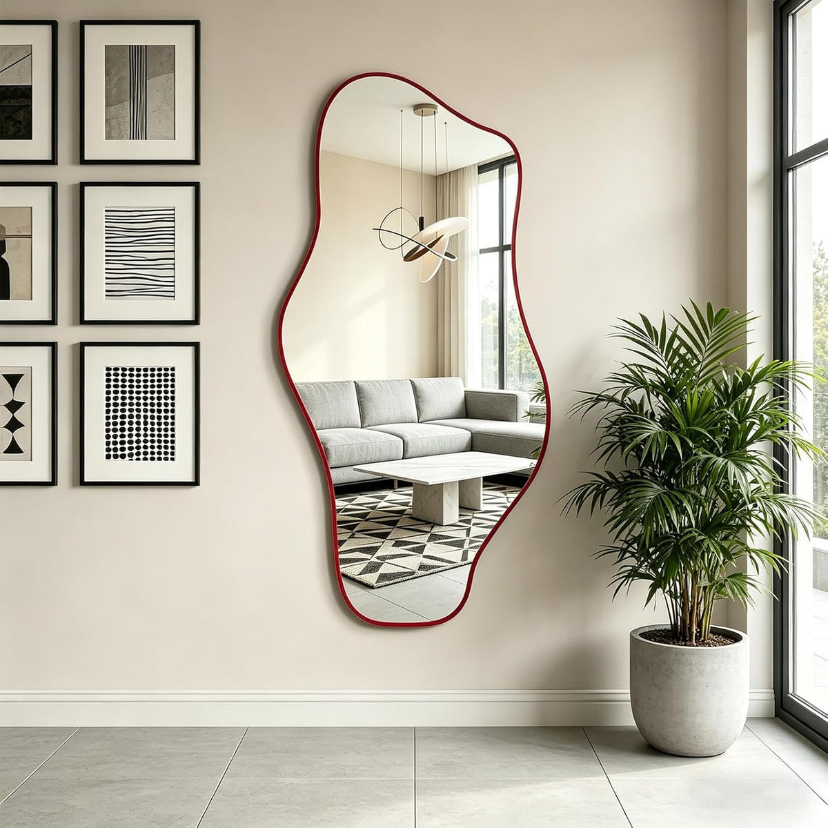 Asymmetrical Frameless Mirror