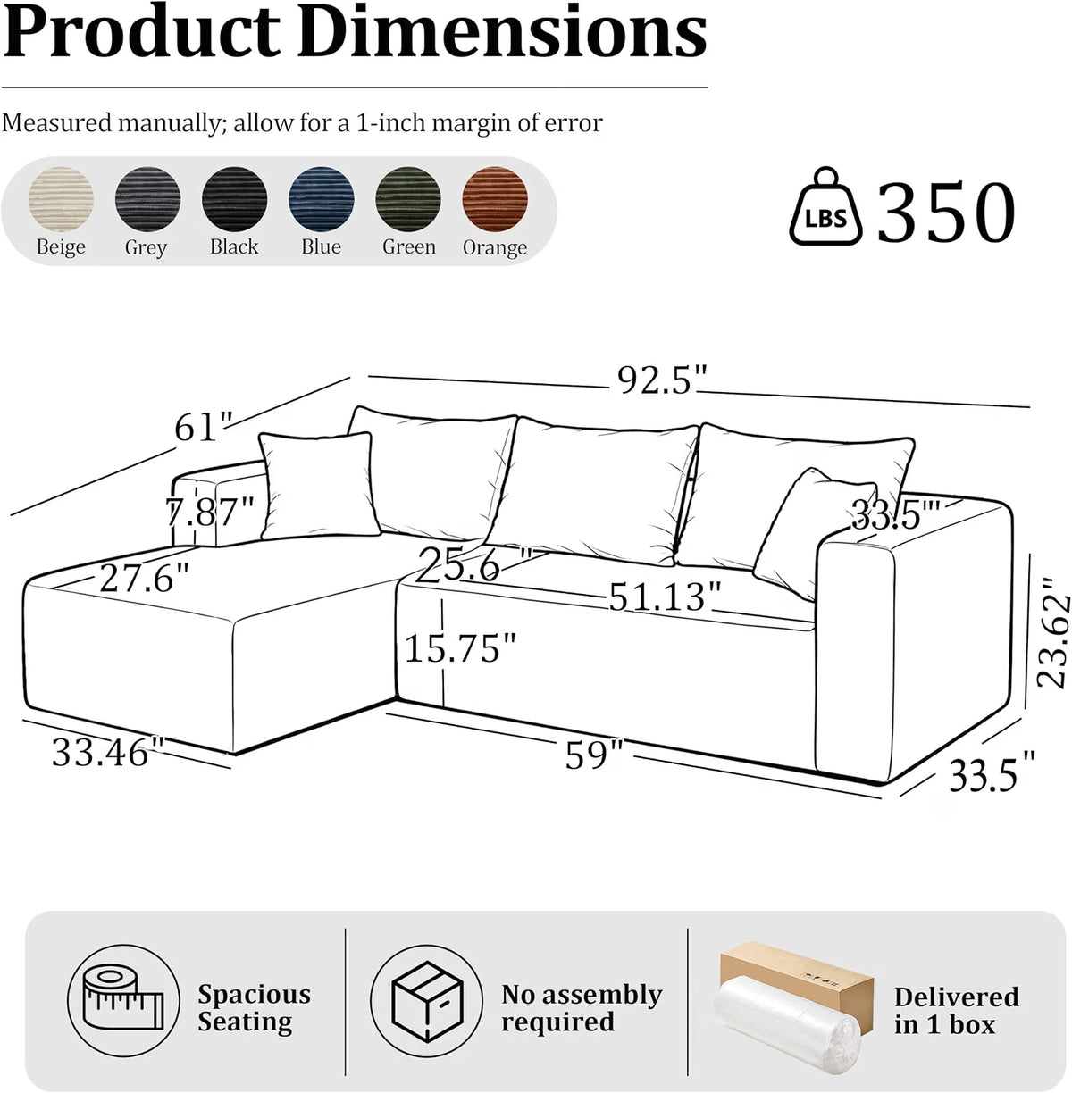 Boneless Modular Sectional Sofa, L Shaped Cloud Couch