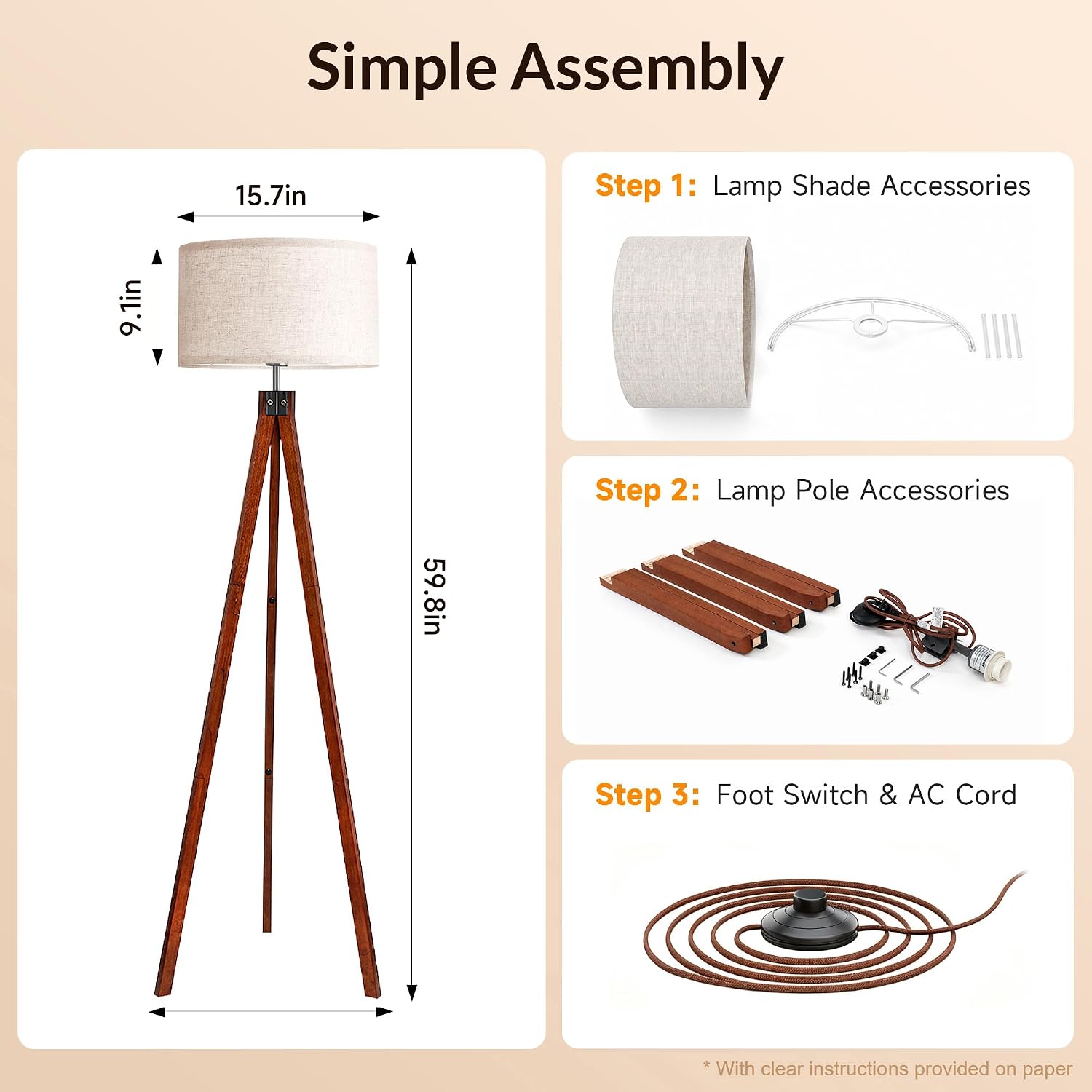 Tripod Modern Floor Lamp