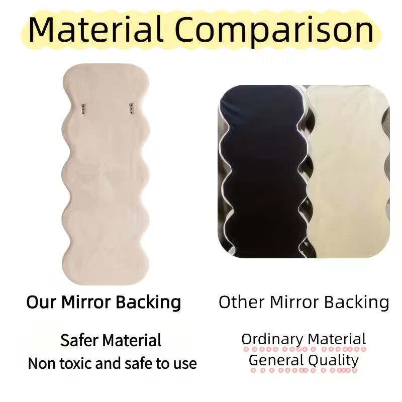 Irregular Fabric Wrapped Mirror