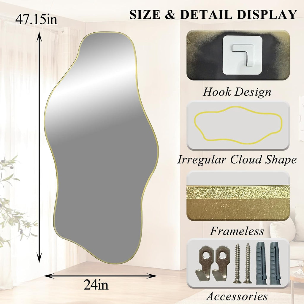 Asymmetrical Frameless Mirror