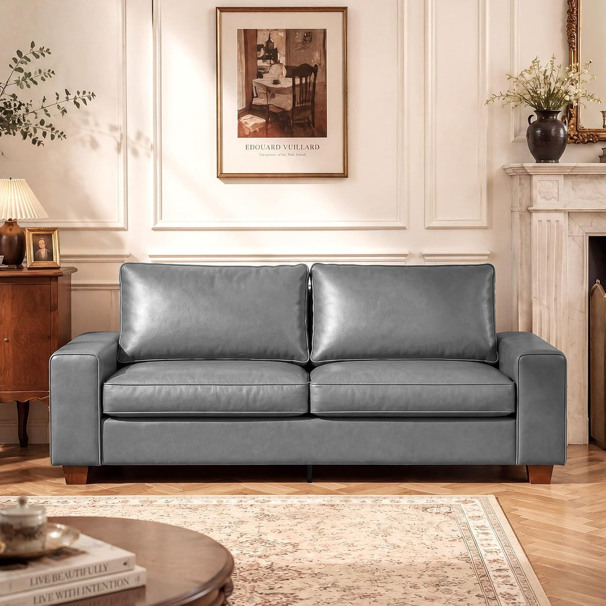 Modern Faux Leather Sofa Couch
