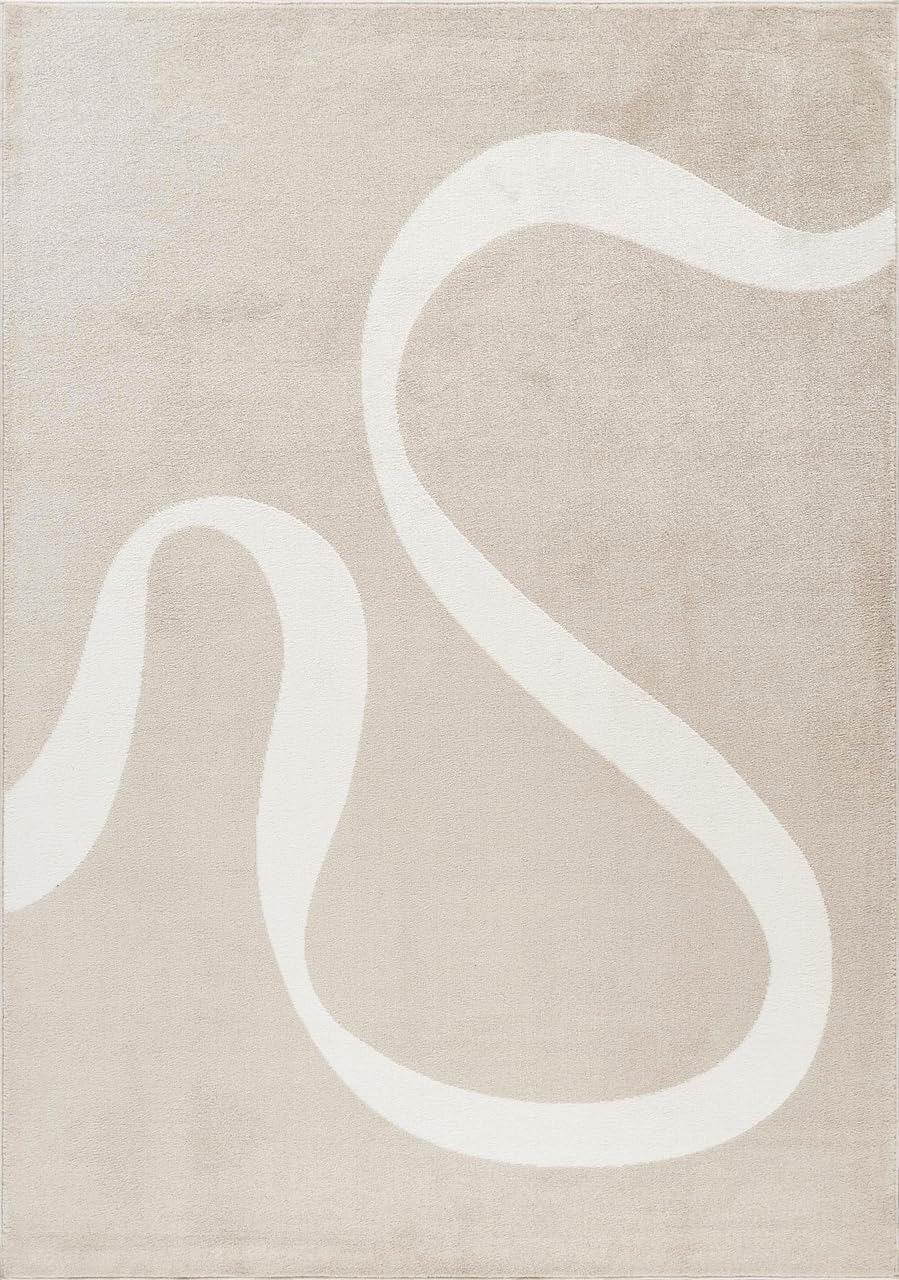 Geometric Black and Cream Area Rug