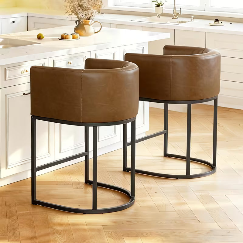 Tall Modern Barrel-Shaped Bar Stool