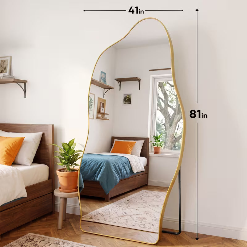 Nova Irregular Floor Mirror Black