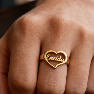 Custom Name Heart Ring