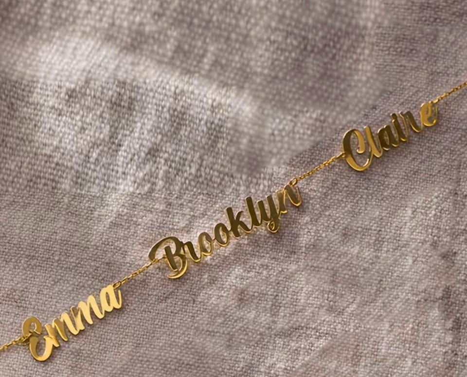 18K Gold Plated Multi-Name Necklace (2 Names)