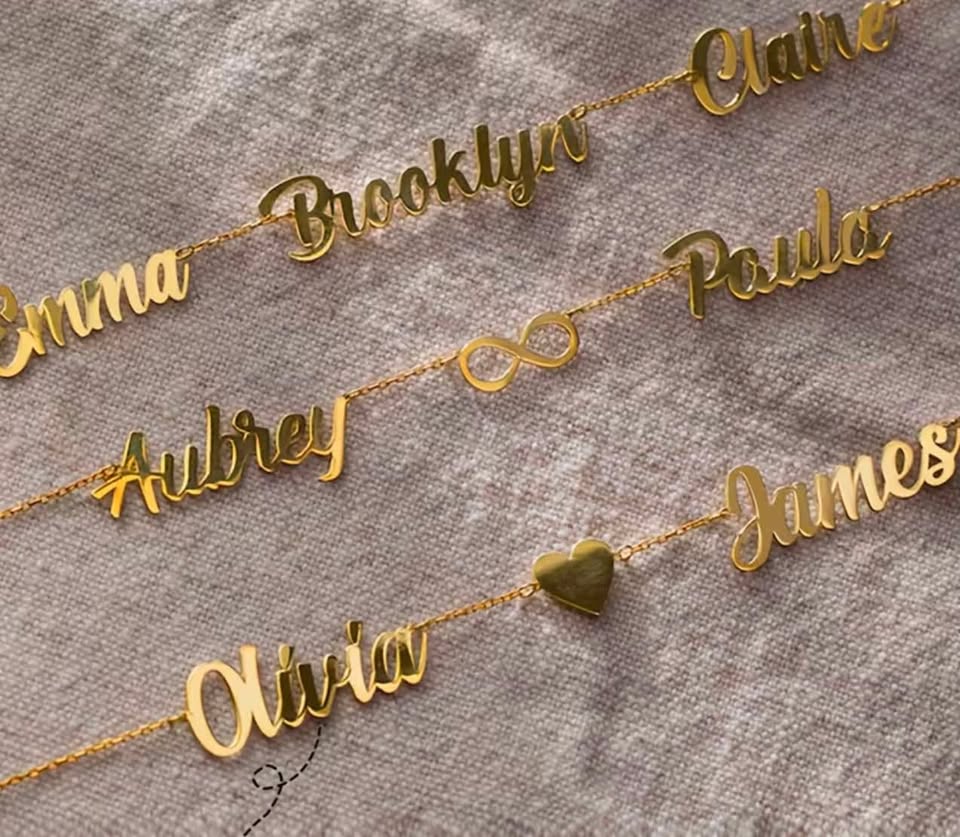 18K Gold Plated Multi-Name Necklace (2 Names)