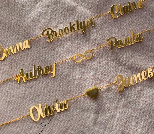 18K Gold Plated Multi-Name Necklace (2 Names)
