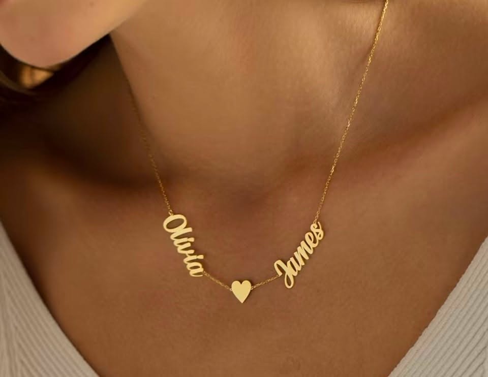 18K Gold Plated Multi-Name Necklace (2 Names)